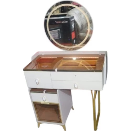 Classic Mirror Dressing Table Glass Top