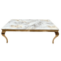 Coffee Table Gold Marble Top