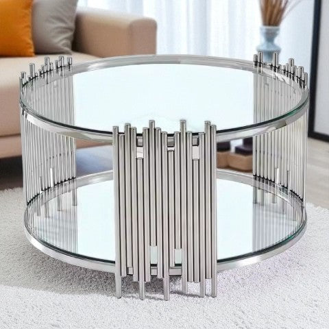 Round Glass Coffee Table - Ø100