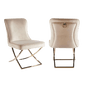 Dinning Chair Suede Gold with Gold