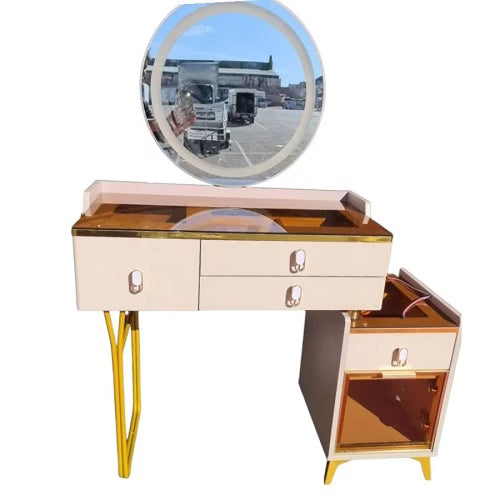 Classic Mirror Dressing Table Glass Top