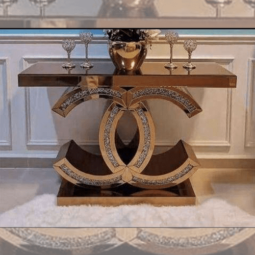 Mirror Server Set Table Gold Rose Channel