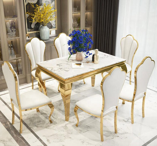 Chrome Dining Set (6+1)