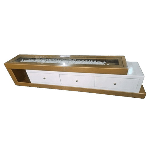 Wooden TV Stand TV47/WHT-GLD