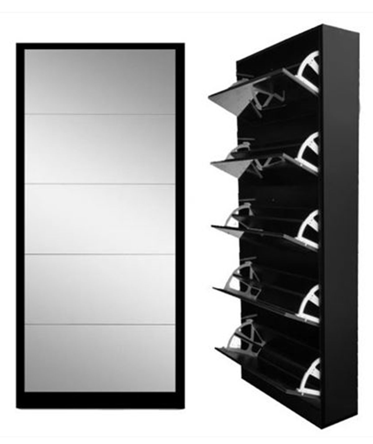 5 Doors Shoes Cabinet Rack Grey
